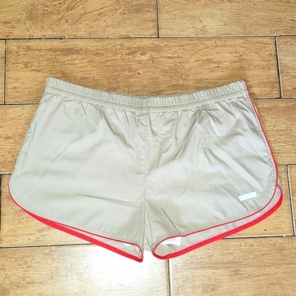 Christian Dior Men Khaki and Red Elastic Waist Drawstring Lined Shorts S…